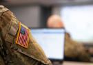 Army uniform with faded computer screen