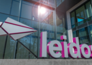 Leidos sign outside Global Headquarters in Reston, VA