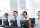 people in a call center