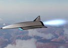 An air-breathing system flies through the sky.