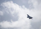 U.S. Air Force F-15 responds to a simulated alert call during the Advanced Battle Management System Onramp 2 demonstration.