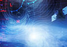 Weather map in Space and Satellite
