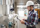 Strategic energy management coach performing an assessment