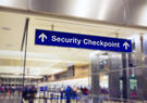 A security checkpoint sign