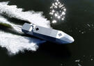 Sea Archer is viewed from above in the ocean.