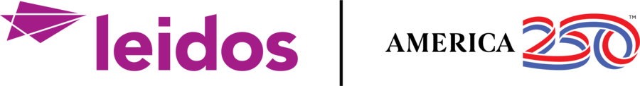 Leidos and America 250 logo lockup