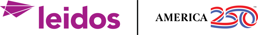 Leidos and America 250 logo lockup