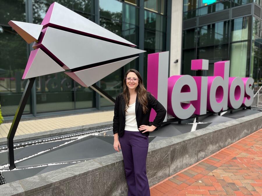 Photo of Haley Fail with Leidos logo