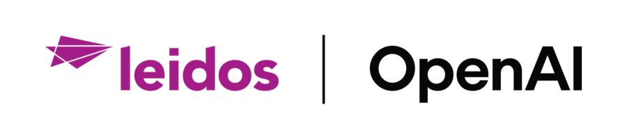 Leidos and OpenAI logos and wordmarks