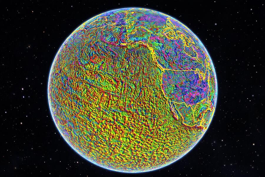 Global geomagnetic map NOAA
