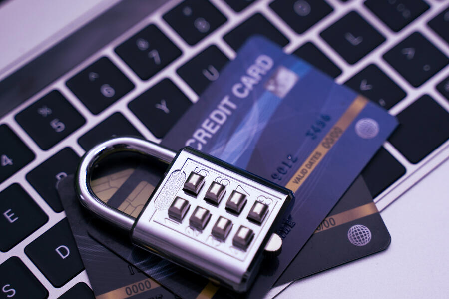 padlock on top of keyboard