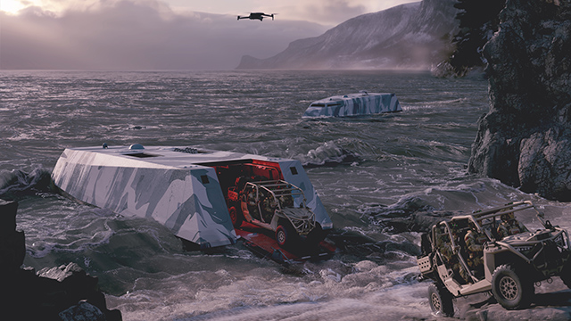Sea Dagger pulling up to the sand from the water