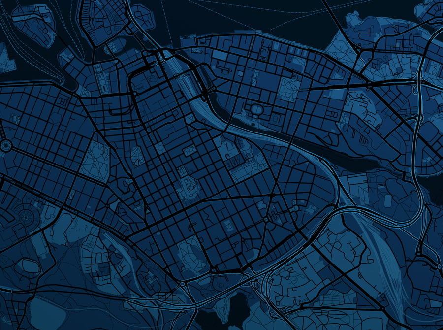 Engineer's aerial map of city