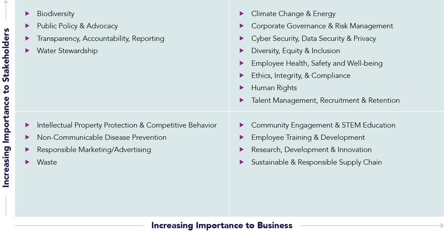 Matrix of ESG Topics 