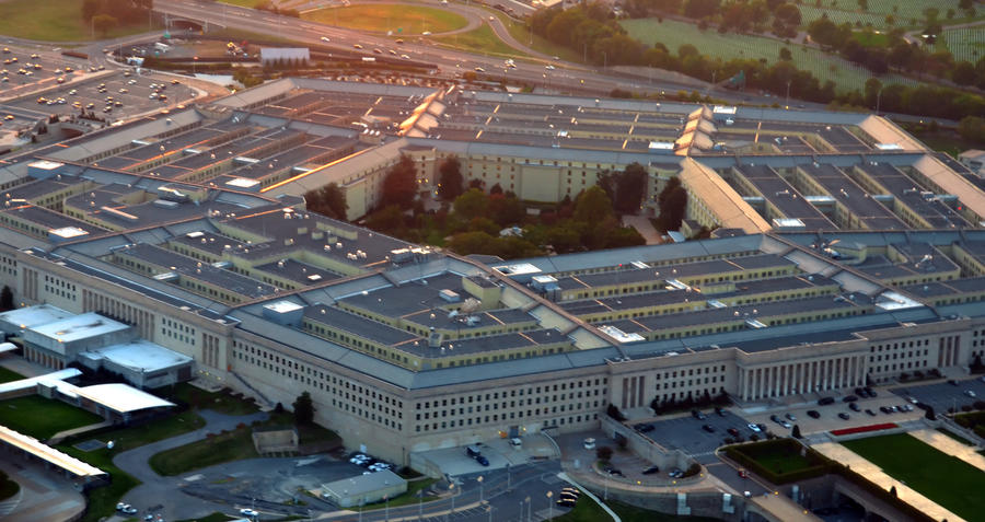 An aerial photograph of the Pentagon