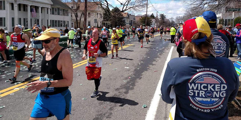 runners at the 2019 Boston Marathon