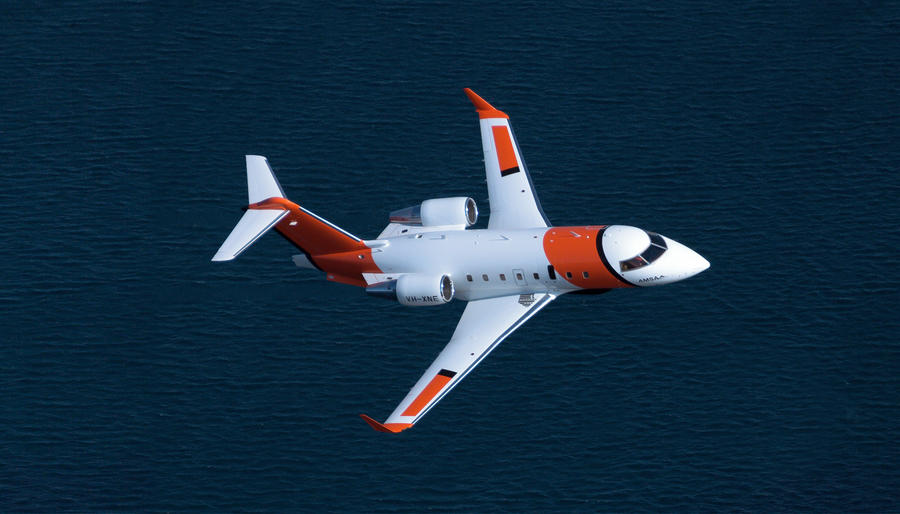 Australian Border Force aircraft flying over sea