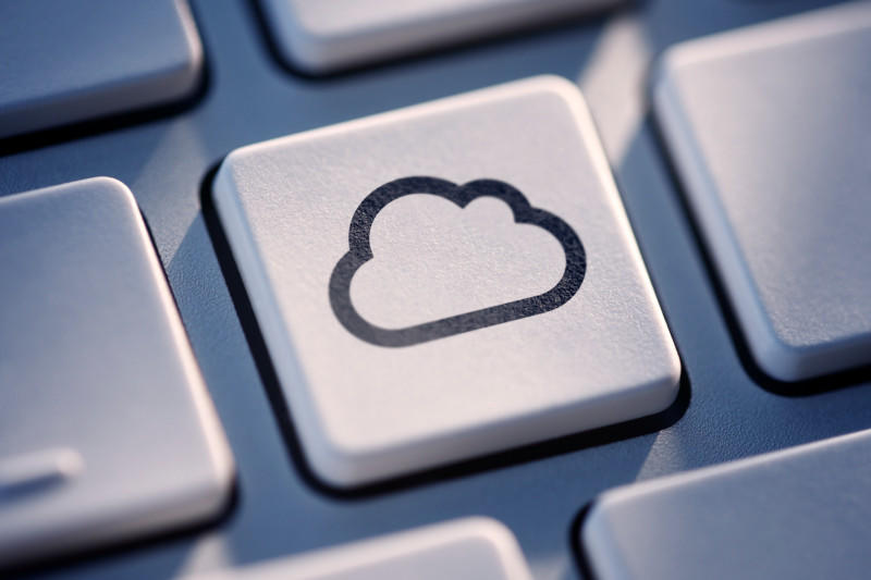 cloud icon on computer key