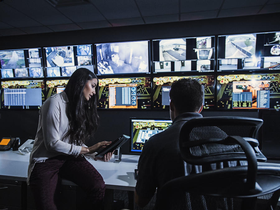 workers and control room