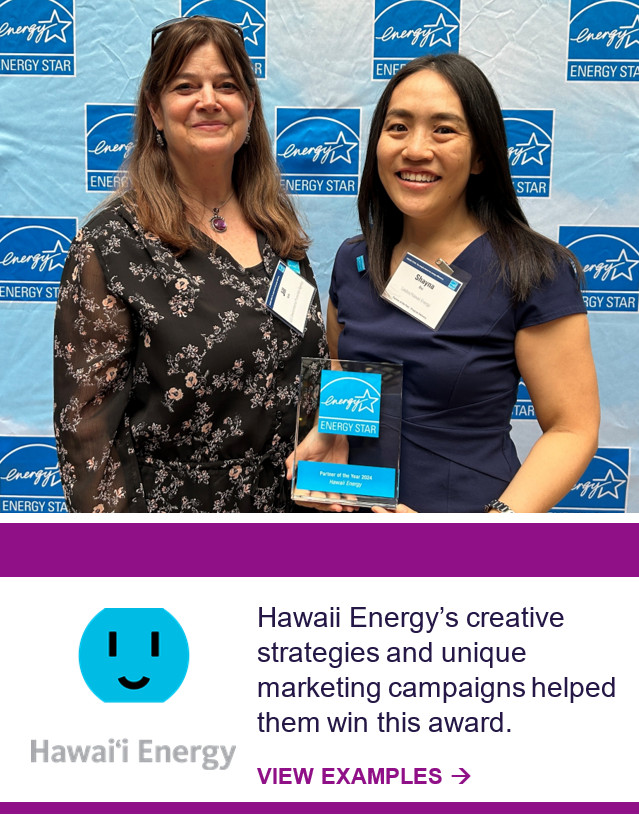Photo of team receiving award and text noting the unique strategies employed in the campaign.