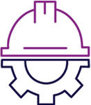 icon of gear with hard hat on