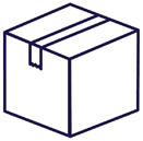icon of packing box with tape closing it