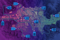 Data points on map from Data Tracker software