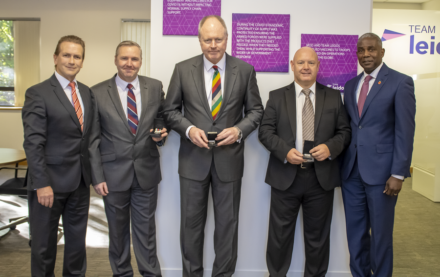 Leidos UK LCST team members Mark Rowlands, Darren Otterwell, Cameron Macnish, Garrie Seal, Darrell K. Williams.