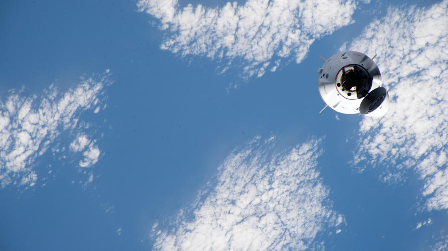 Ax-1 mission capsule approaching the International Space Station 