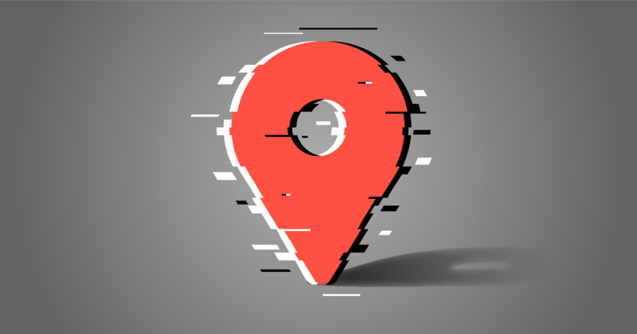 distorted GPS icon