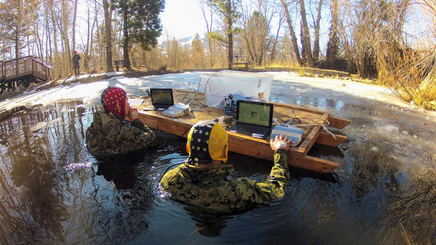 two neuroscientists performing research in the field