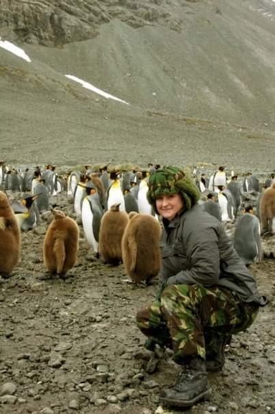 Stacey on Paradise Island where she was one of 6 approved to go onto the island with Marines who were undertaking cold weather training