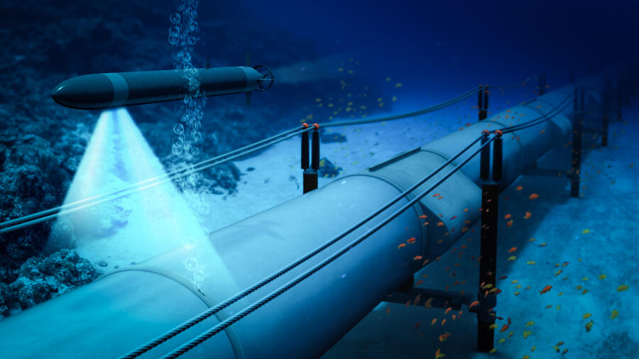 Sea Dart, UUV, scanning a pipeline