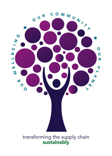 Purple tree with circles as leaves