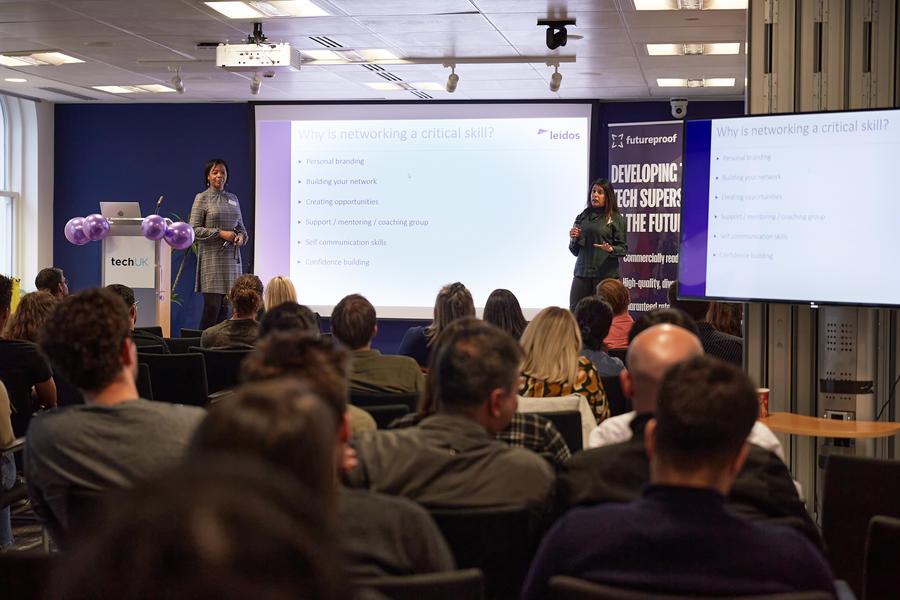 Yvonne Gordon and Silka Patel presenting at networking seminar