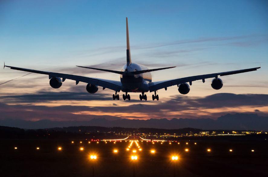 plane taking off on runway