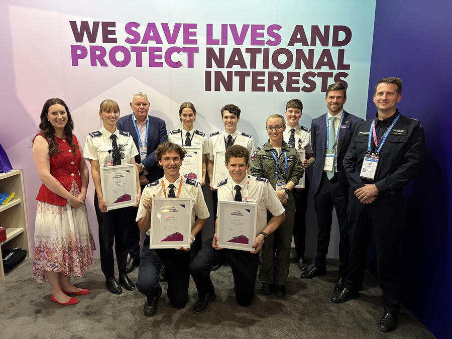 RMIT Leidos Scholarship Recipients 2025, pictured at Avalon Airshow