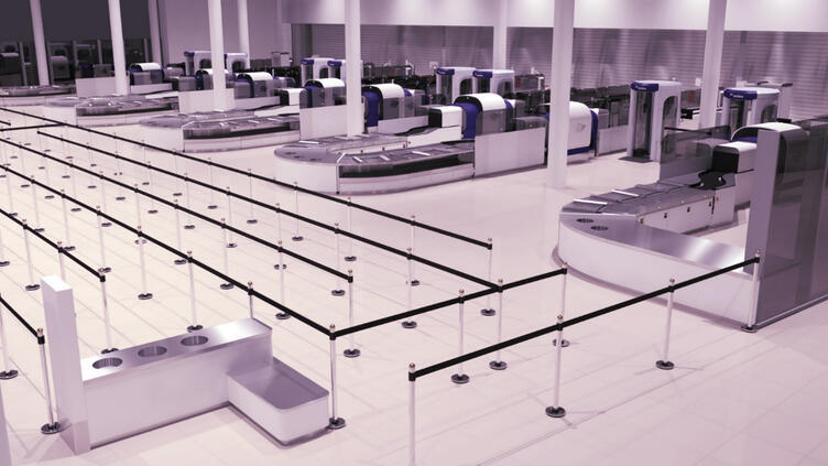 airport security checkpoint rendering