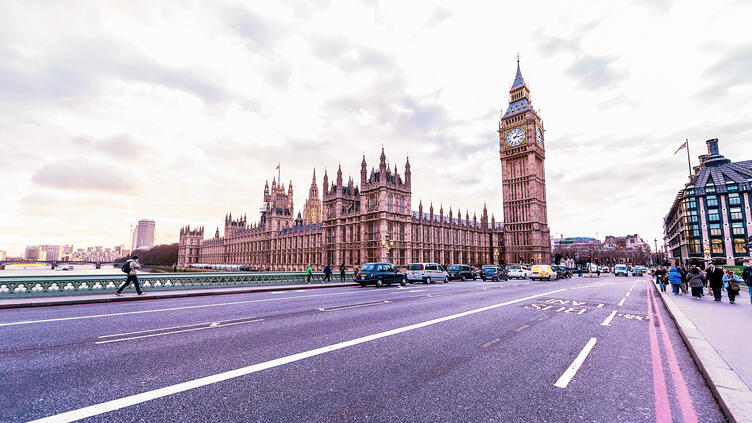 busy london street stock image