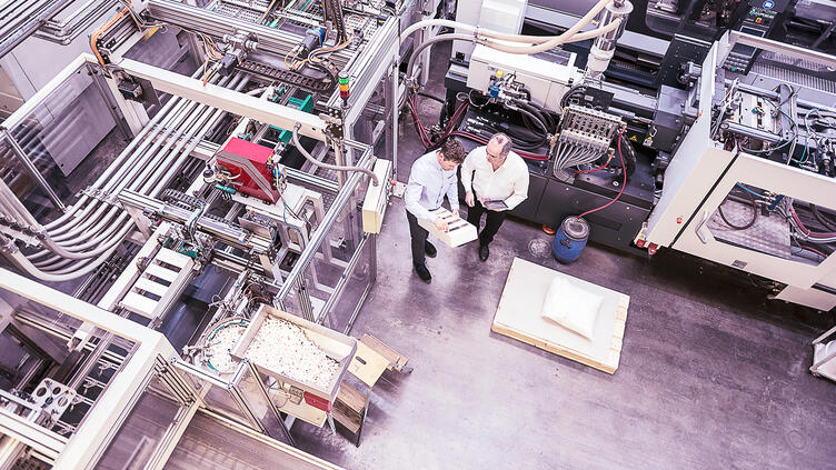 View from above in warehouse