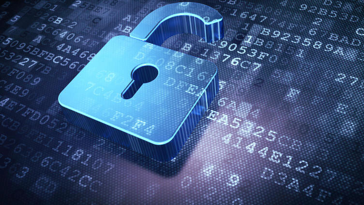A blue padlock on a numbered background