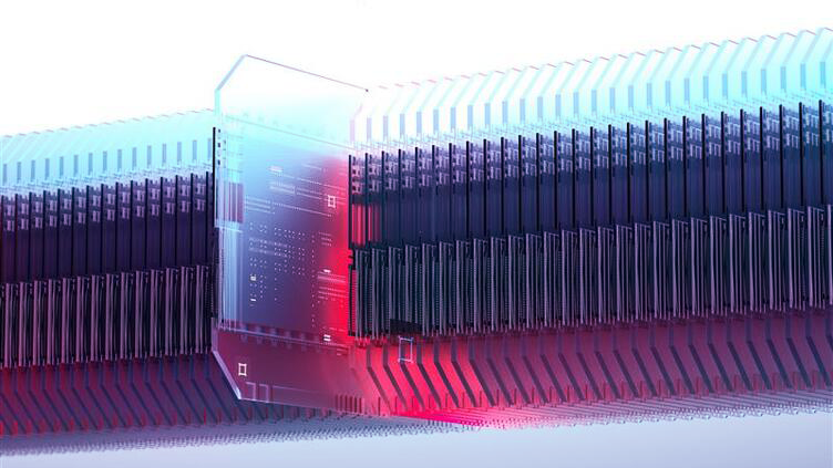 A line of SD cards with one popping out