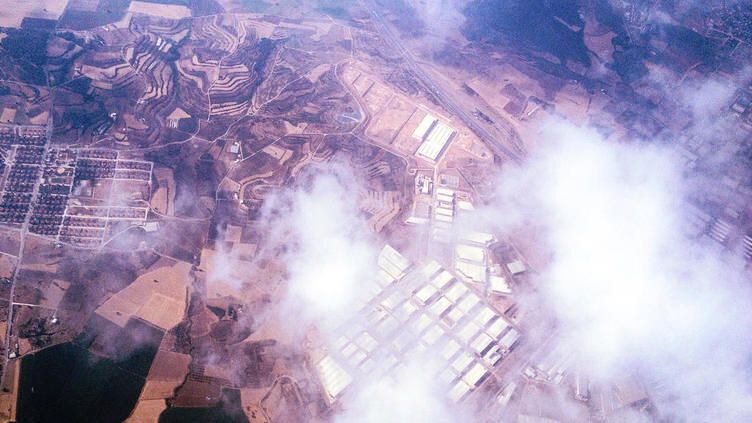 A bird's eye view of a landscape