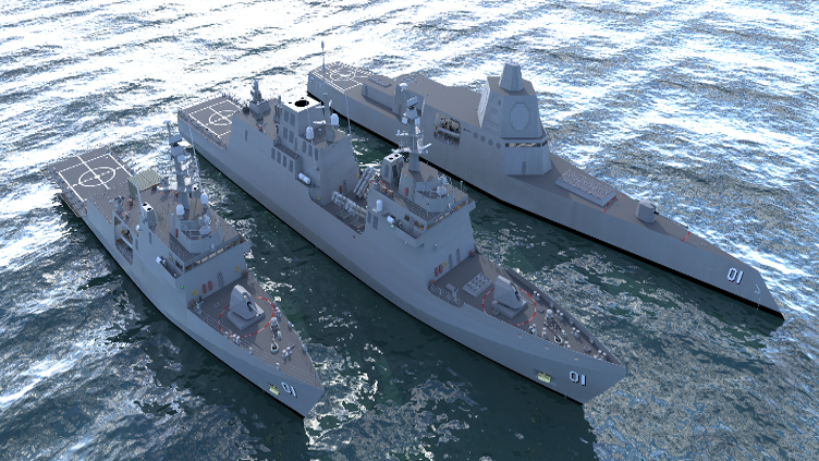 three Gibbs & Cox vessels in open water 