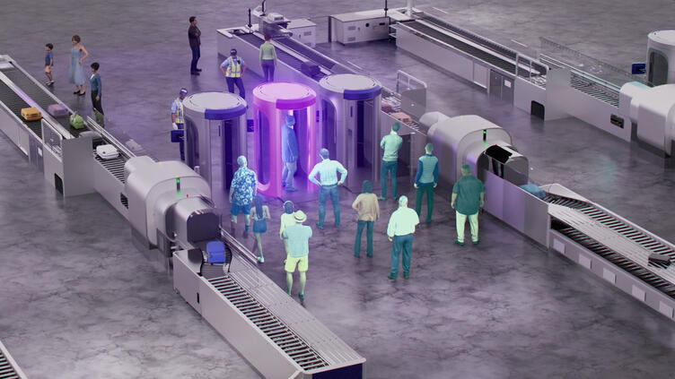 Airport checkpoint rendering