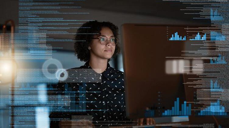 woman working on dashboard