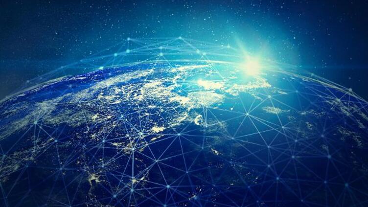 Planet Earth showing connections across the globe