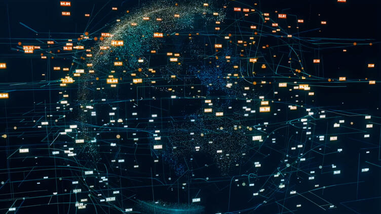 Data points around the globe