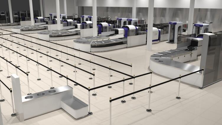 airport security checkpoint rendering