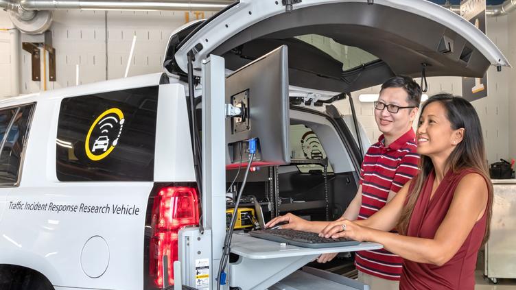 engineers working on smart car